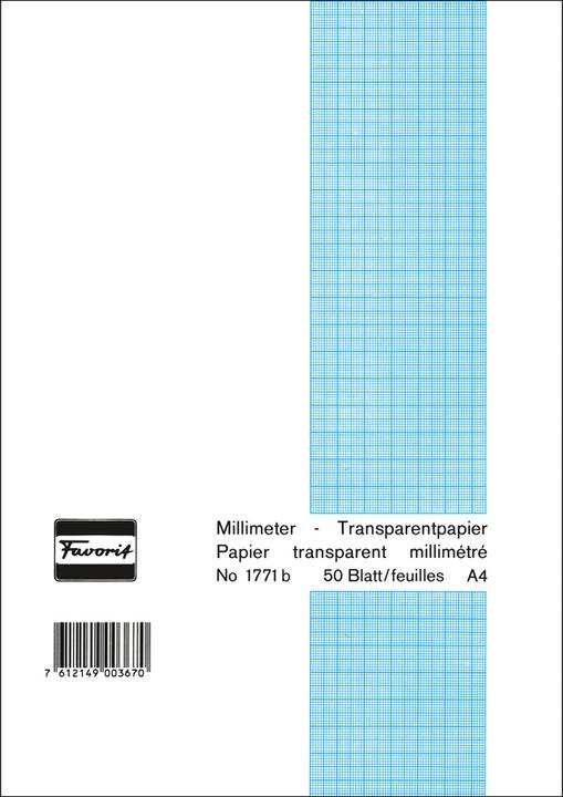 Produktbild Favorit Millimeterpapier Block transparent (21 x 29.7 cm, Kariert)