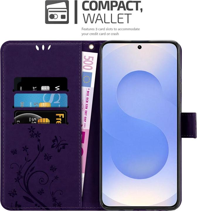 Produktbild Cadorabo Hülle für Samsung Galaxy S25 mit Blumen Muster (Samsung Galaxy S25)