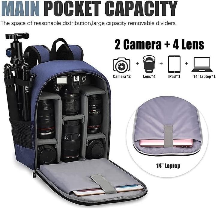 Produktbild Only-Bags.Store Kamerarucksack Wasserdichter Fotorucksack Professionelle Kameratasche für spiegellose DSLR/SLR