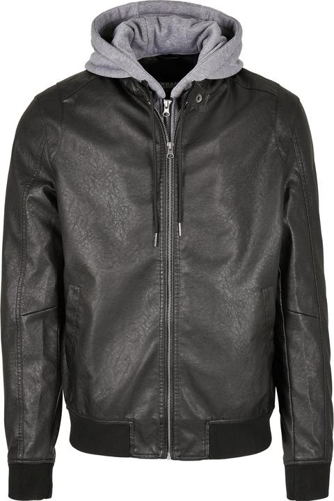 Immagine prodotto Urban Classics Giacca in pelle sintetica con cappuccio in pile (M)