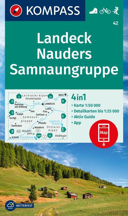 Produktbild Wanderkarte 42 Landeck, Nauders, Samnaungruppe 1:50.000