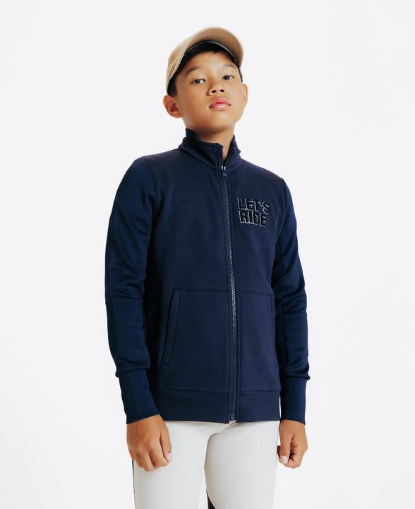 Fouganza Reit-Sweatjacke 500 Kinder marineblau (12, 13, 14)