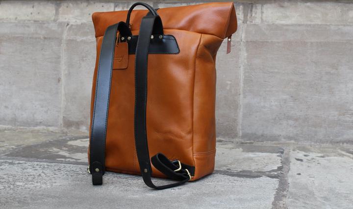Image du produit Only-Bags.Store Sac à dos en cuir véritable fait main, sac à dos, sac de voyage vintage pour ordinateur portable