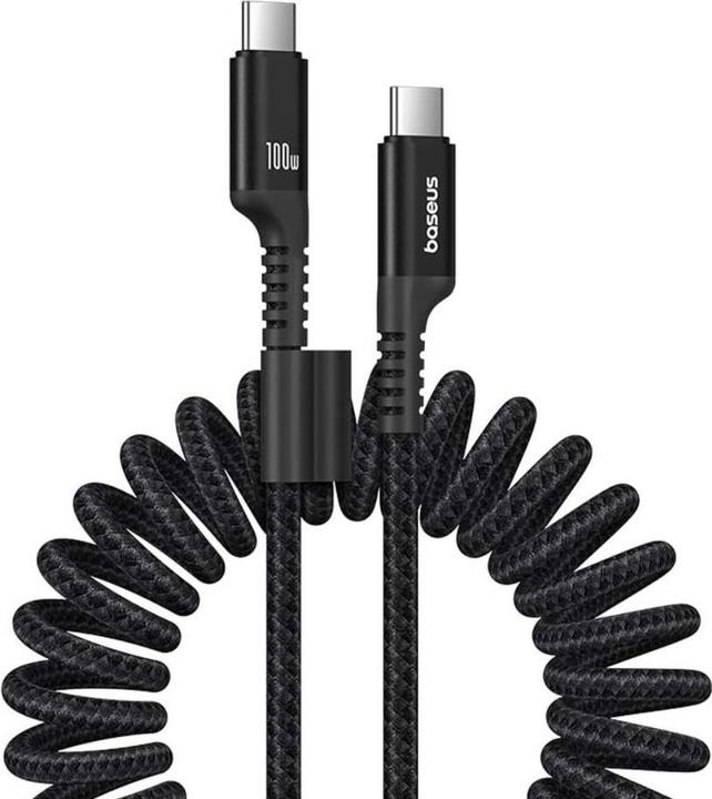 Immagine prodotto Baseus Cavo di ricarica rapida da USB-C a USB-C Fish-Eye 100W, 1m (nero) (1 m, USB 3.2 Gen 1, 100 W)