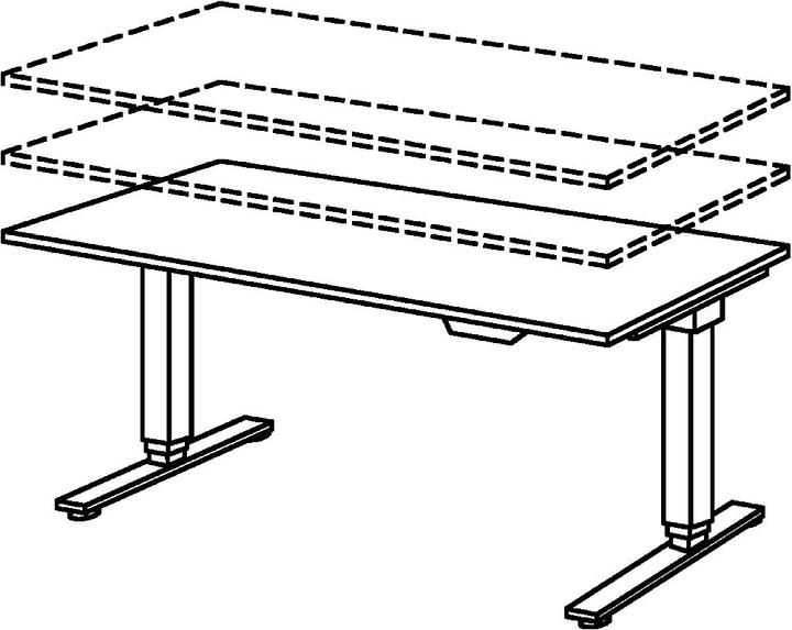 Actual product image Hammerbacher UPLINER-2.0 standing desk (1600 x 800 x 635 mm)