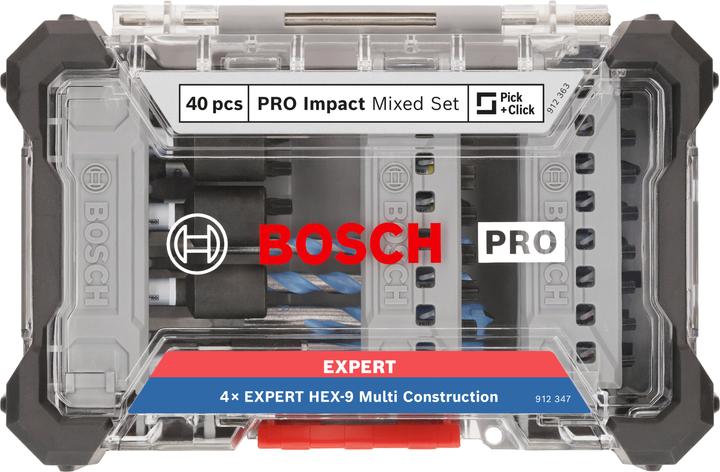 Produktbild Bosch Professional Zubehör PRO Impact Schrauberbits und Multi Construction Bohrer Mixed Set, 40-tlg.