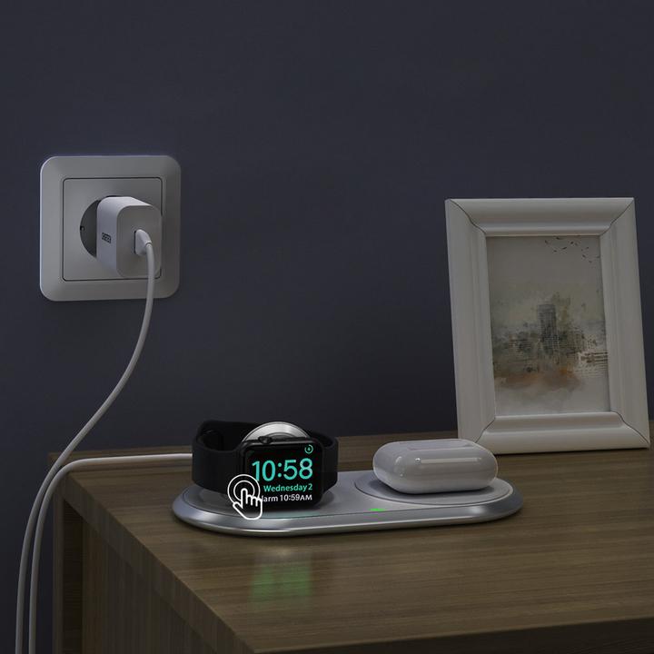 Produktbild Choetech Qi 2in1 kabelloses Ladegerät für Smartphones (10 W)