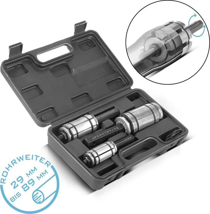 Produktbild Stahlwerk Rohrweiter Set 29-89 mm 3-teiliger Auspuff Rohraufweiter, Rohrspreizer