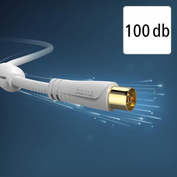 Produktbild Hama Antennen-Kabel, Koax-Stecker - Koax-Kupplung, vergoldet, 3,0 m, 100 dB (100 dB, Antennenkabel)