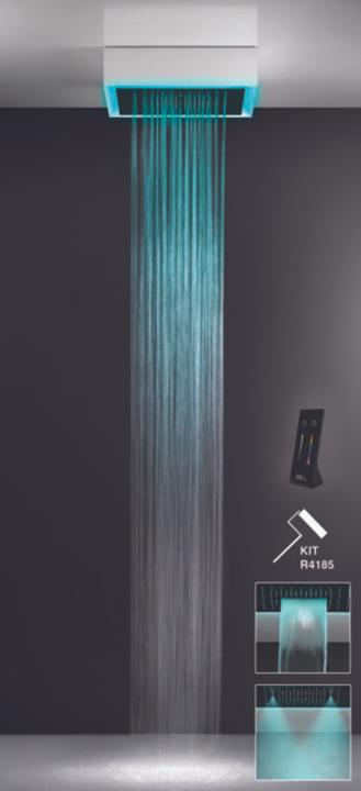 Actual product image Gessi Afilo, multifunctional built-in shower system 500x500 spray types rain, surge, mist with colou