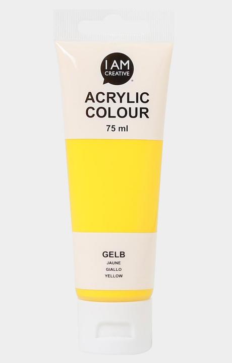 Produktbild I Am Creative Basic Acryl, Acrylfarbe auf Wasserbasis, 75 ml (Gelb, 75 ml)