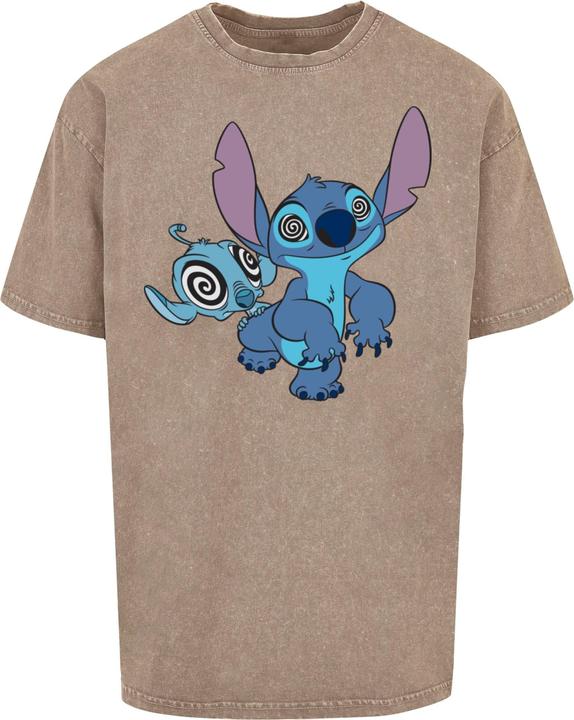 Actual product image Absolute Cult Lilo And Stitch - Hypnotised Acid Washed Oversize Tee - 115317 (XS)