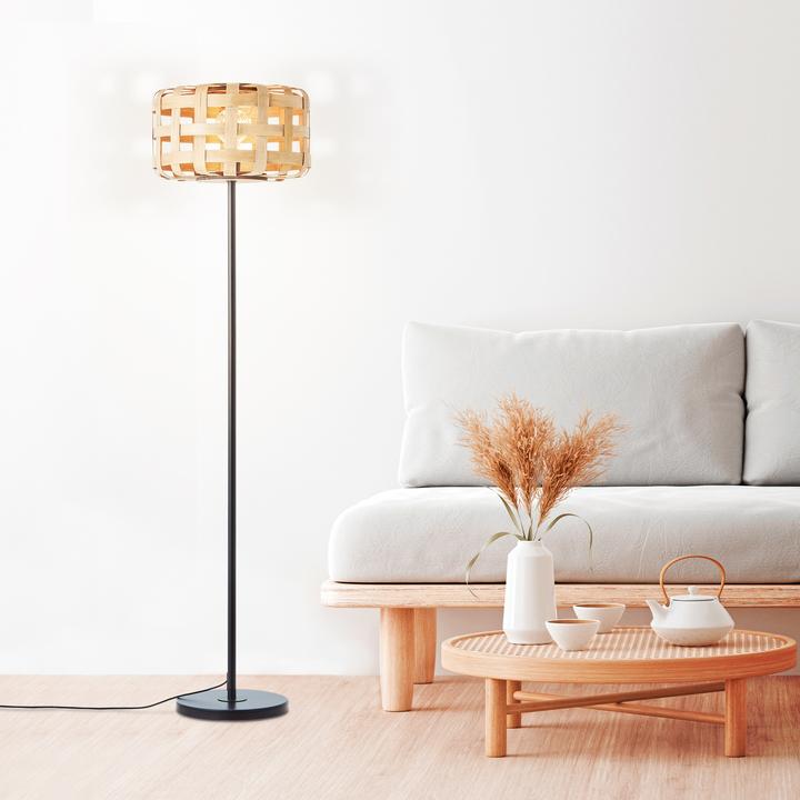 Produktbild Brilliant Vloerlamp Woodline E27 max 1x60W - Natuur/Zwart (E27)