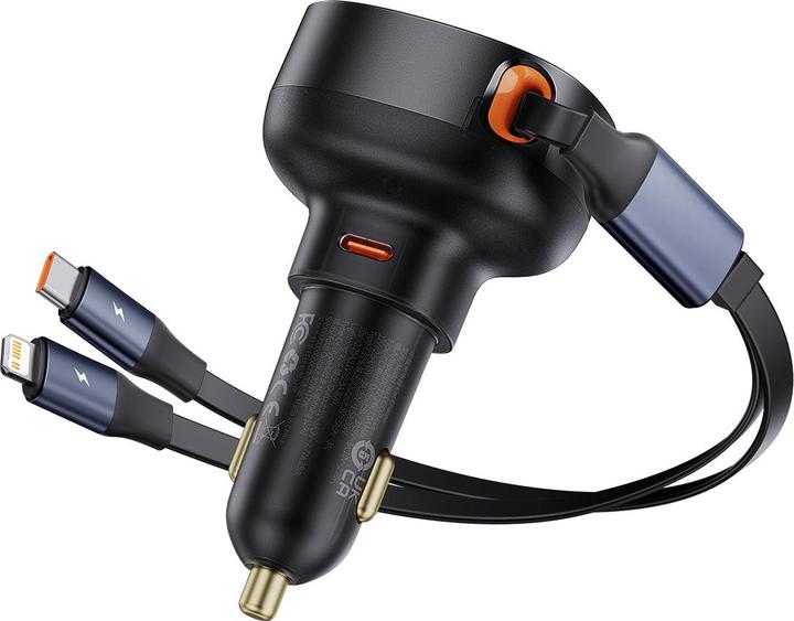 Produktbild Baseus Car Charger Enjoyment USB-C with USB-C cable and Lightning  60W