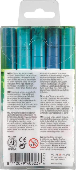 Produktbild Talens Ecoline (Weiss, Grün, Blau, Schwarz, 5 x)
