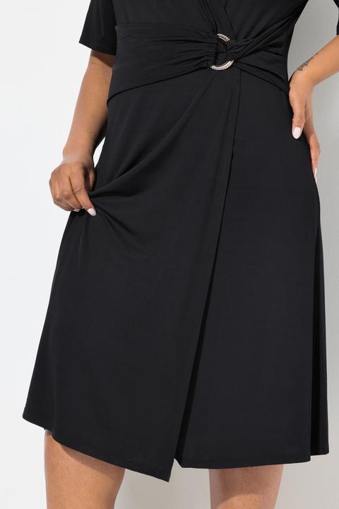 Produktbild Ulla Popken Slinkykleid, Drapierung, V-Ausschnitt, Flügel-Halbarm (50, 52)