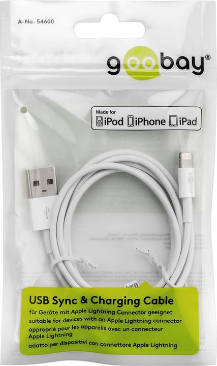 Image du produit Goobay Câble de chargement et de synchronisation (1 m, USB 2.0, 5 W)