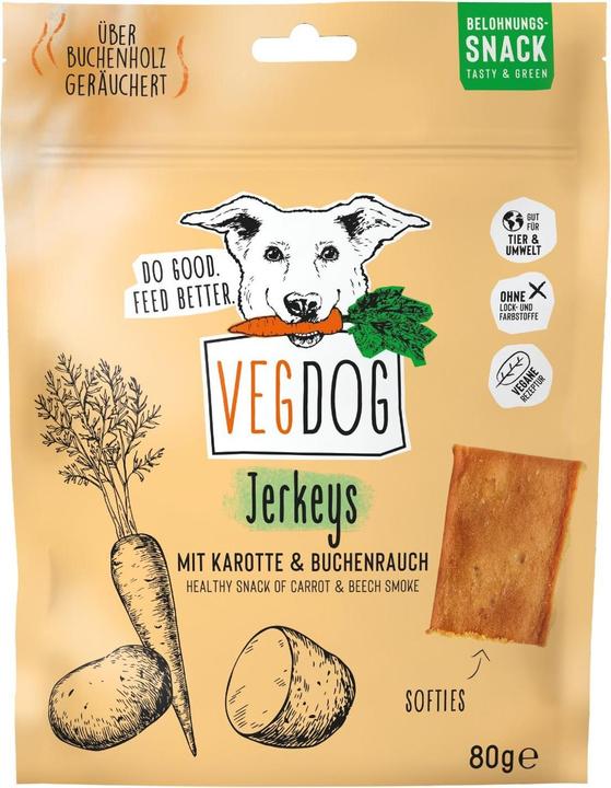Produktbild Vegdog Jerkeys mit Kate und Buchenrauch (Adult, 9 Stk., 80 g)