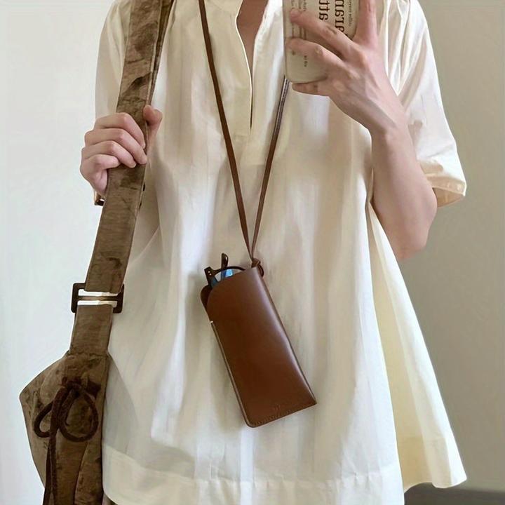 Image du produit Only-Bags.Store Etui à lunettes en cuir PU, porte-lunettes à sangle réglable, accessoire de mode à suspendre