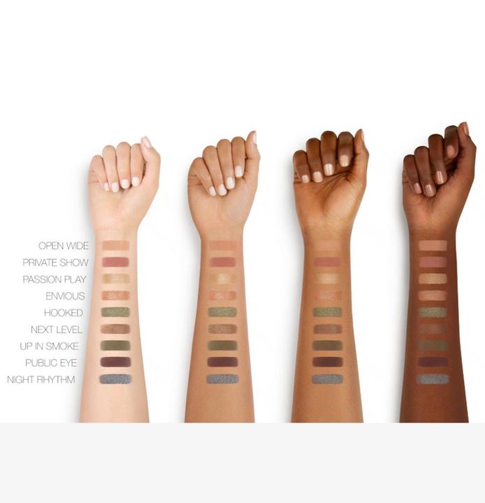Actual product image NARS Cosmetics Climax (Matte mauve brown, Mat beige, Shimmering champagne, Metallic copper, Antique pewter, Shimmering deep brown, Mat khaki, Matte rich brown, Shimmering slate blue)