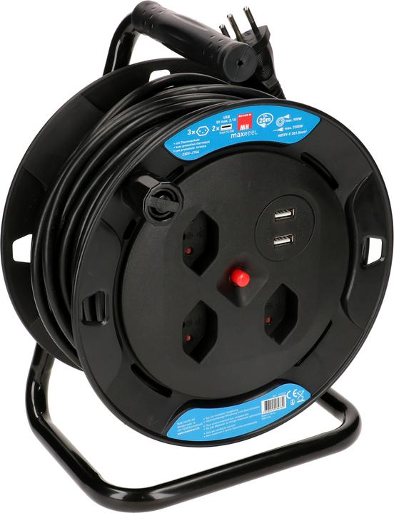 Produktbild Max Hauri maxReeL 3x Typ 13, 2x USB Typ A (20 m, 1 mm²)