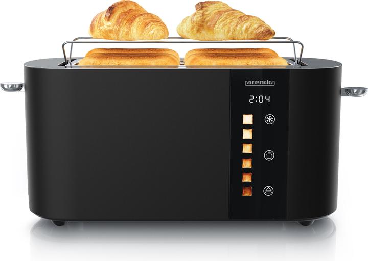 Produktbild Arendo Toaster Edelstahl 4 Scheiben Langschlitz, Restzeit & Bräunungsgradanzeige, Touch Display, 1500 W (EU-Stecker)