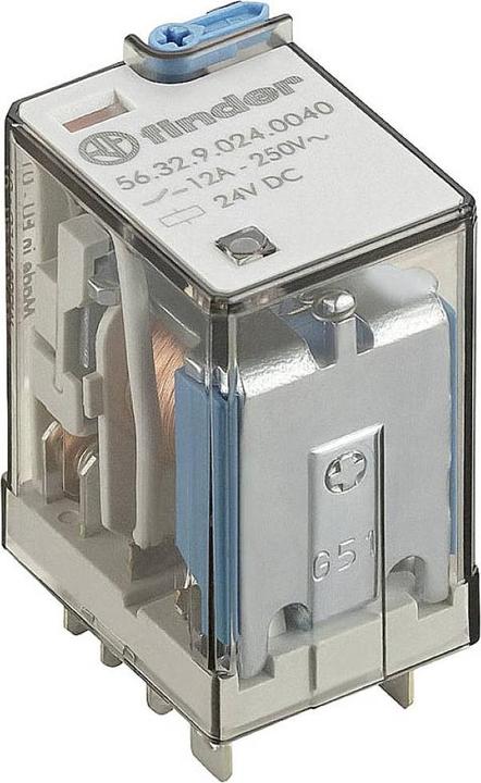 Immagine prodotto Finder 56.32.9.024.0000 Relè plug-in 24 V/DC 12 A 2 contatti di commutazione 1 pz.