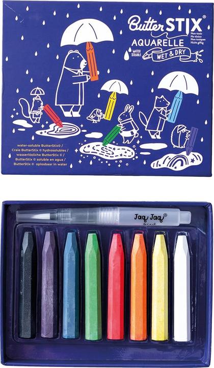 Actual product image Jaq Jaq Bird 8 Chalk Butterstix with watercolour pencil (Multicoloured, 9 x)