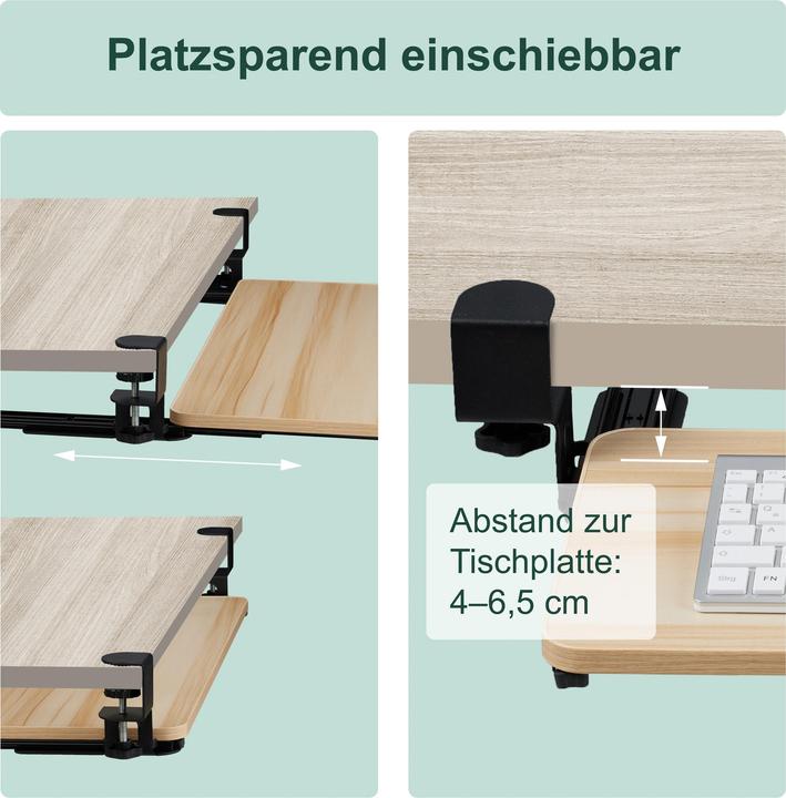 Image du produit Relaxdays Ausziehbare Tastaturablage zum Klemmen
