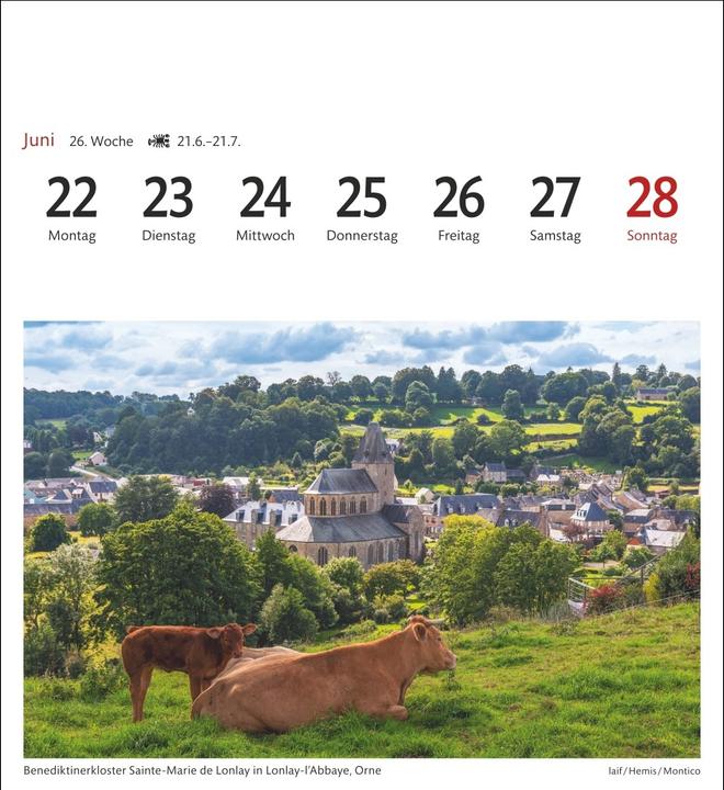 Produktbild Harenberg Bretagne & Normandie Sehnsuchtskalender 2026 - Wochenkalender mit 53 Postkarten (Deutsch)