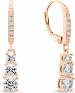 Brilio Silver - Luxury gold-plated earrings with clear zircons EA1012Y