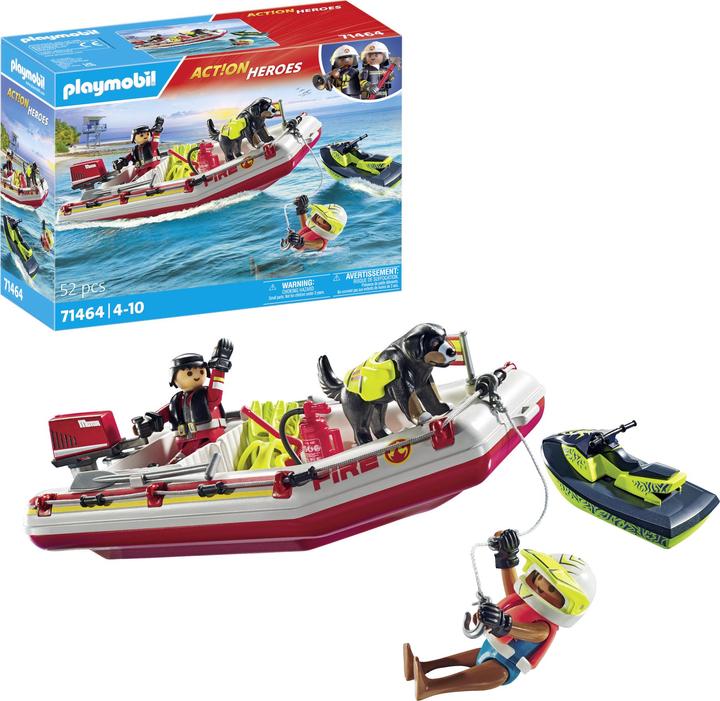 Produktbild Playmobil Feuerwehrboot mit Aqua Scooter (71464)