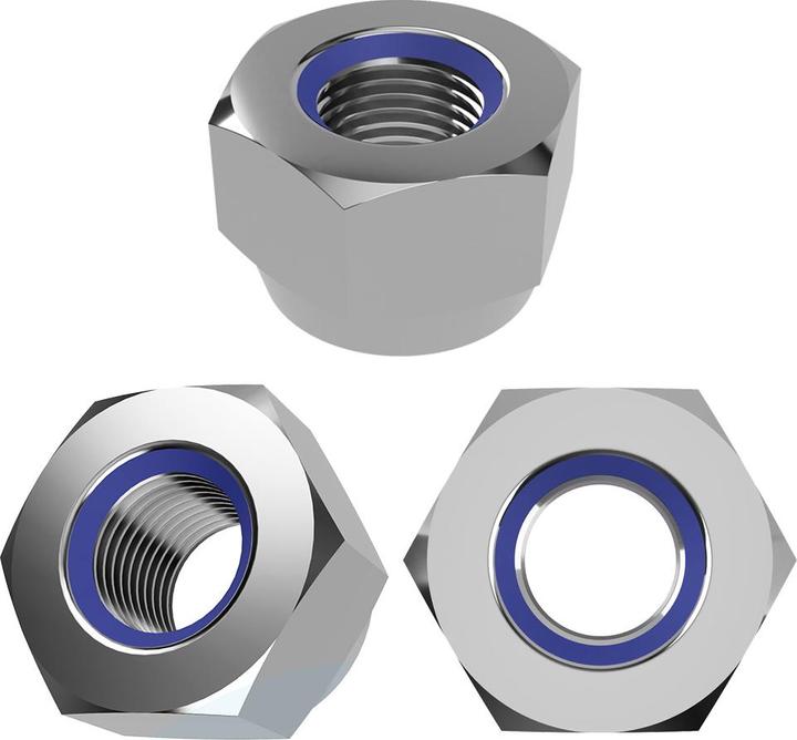 Produktbild Offgridtec Selbstsichernde Muttern M2,5 Edelstahl V2A 304 DIN 985 25 Stk. (M4, M5, M3, M12, M6, M16, M10, M2, M8)