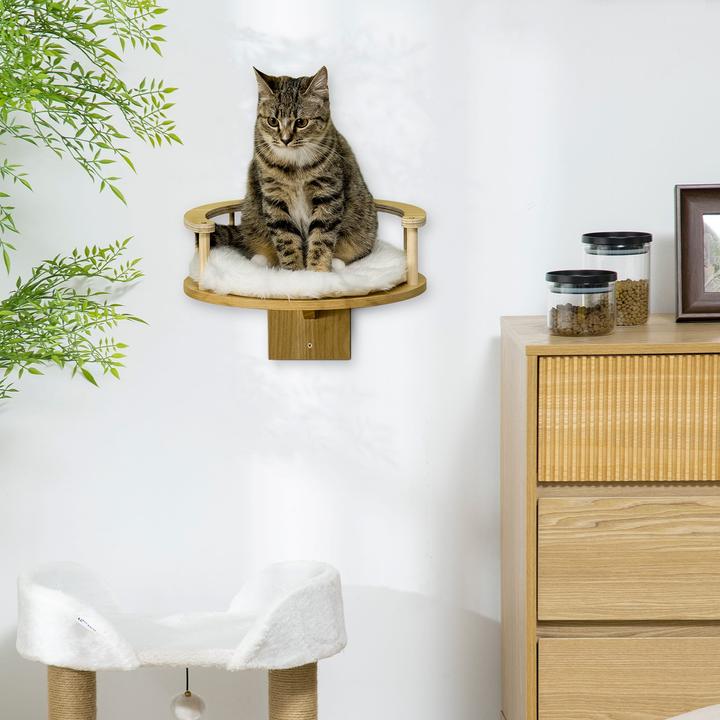 Image du produit PawHut Étagère murale (10.50 cm, Chêne+Blanc crème)