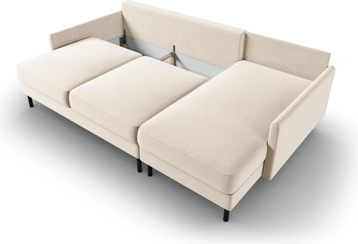 Actual product image Micadoni Velvet Right Corner Sofa With Bed Function And Box, "Scott", 5 Seats, 212x142x87Made in Europe (Corner sofa)