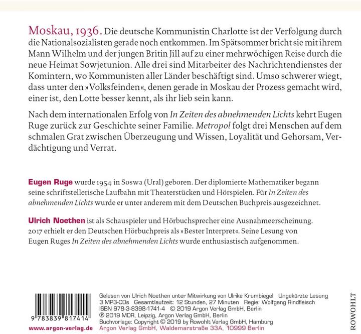 Produktbild Metropol (Eugen Ruge, Ulrich Noethen, Deutsch)