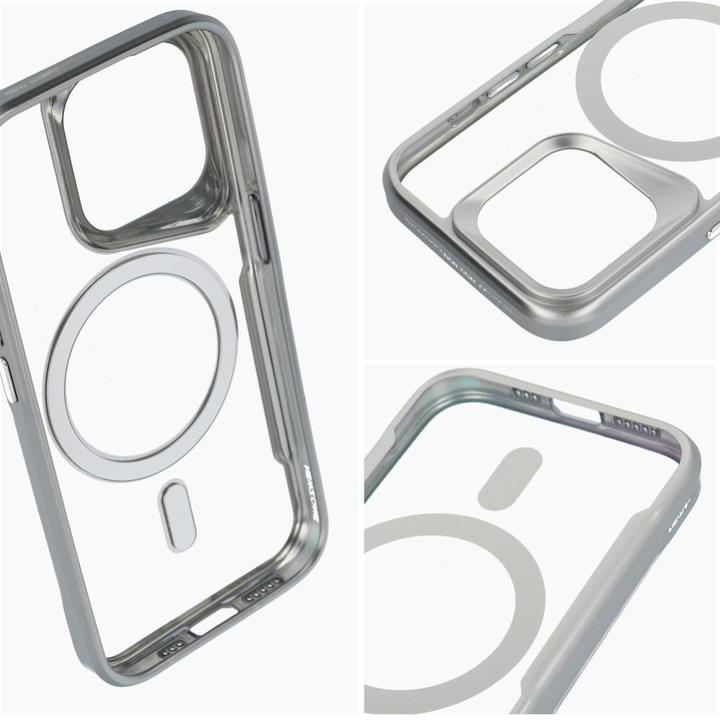 Immagine prodotto OEM Back panel cover ERGOFIT NEWZONE case compatible with MagSafe for IPHONE 15 PRO MAX silver (Apple iPhone 15 Pro Max)