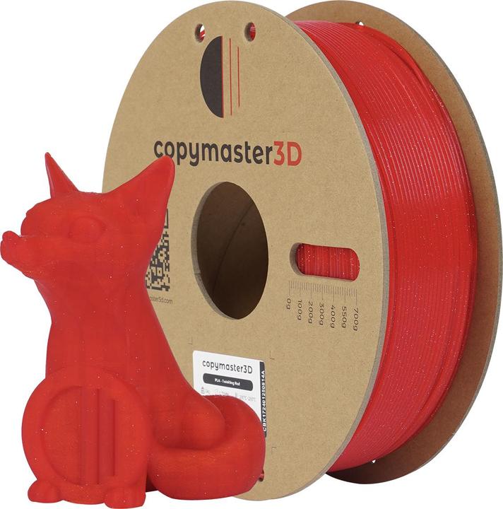Immagine prodotto Copymaster3D PLA Filament for 3D Printer, 1.75 mm, Glitter Red (PLA, 1.75 mm, Rosso)