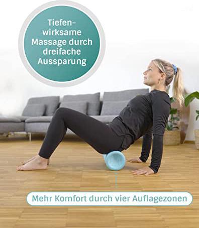 Actual product image Alopini Double fascia roller with 4 ergonomic areas of action for neck, back, buttocks and legs.
