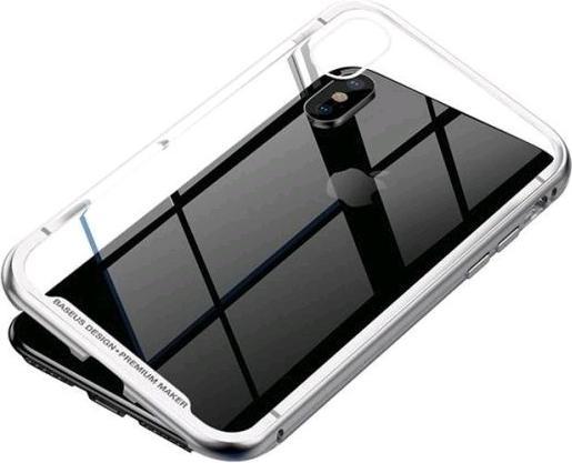 Produktbild Baseus iPhone X Magnetische Alu Schutzhülle Glas RückseiteSilber (Apple iPhone X)