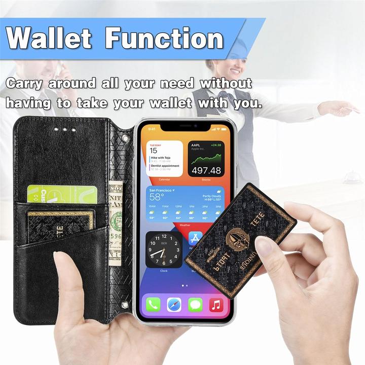 Produktbild König Design Hülle Handy Schutz für Apple iPhone 11 Pro Case Flip Cover Tasche Etuis Schwarz (Apple iPhone 11 Pro)