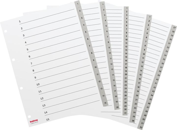 Image du produit Kolma Intercalaire A4 superstrong 1-5 5 pièces gris