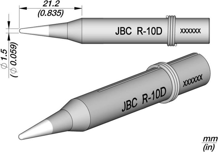 Image du produit JBC Pointe à souder R-10D, Ø 1,5 mm (Panne de soudure)