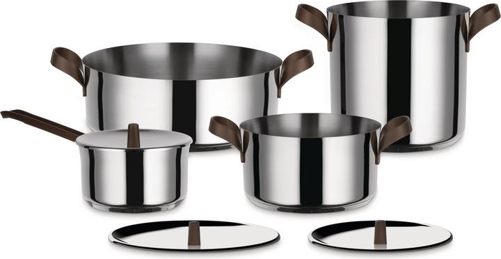 Produktbild Alessi Topf-Set 7-tlg. EDO (24 cm, Pfannenset + Topfset, Edelstahl)