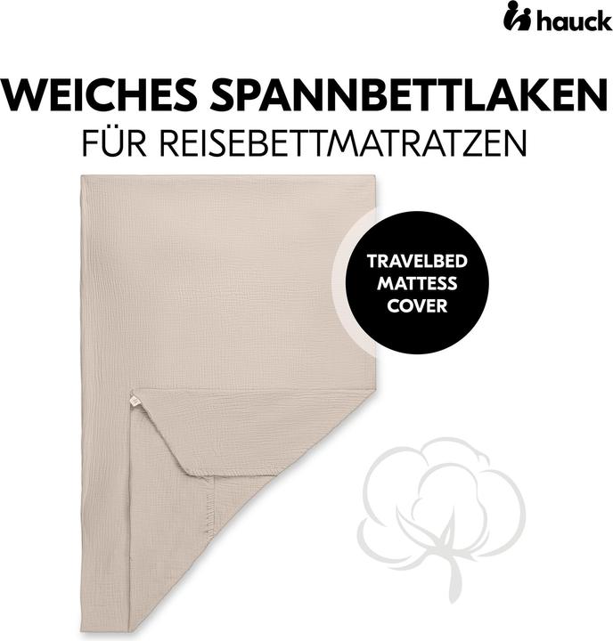 Actual product image Hauck Travel Bed Mattress Cover Beige (60 x 120 cm)