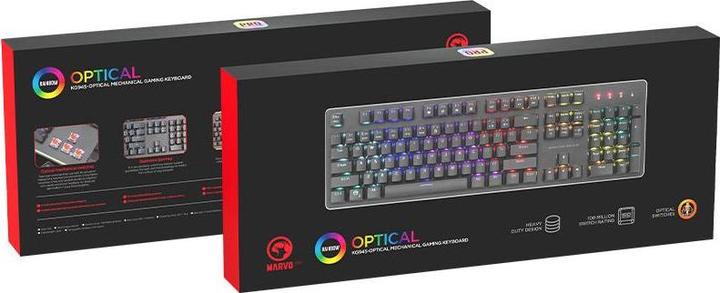 Actual product image Marvo KG945 Gaming RGB Mechanical Optical Keyboard, Aluminum (Cable)