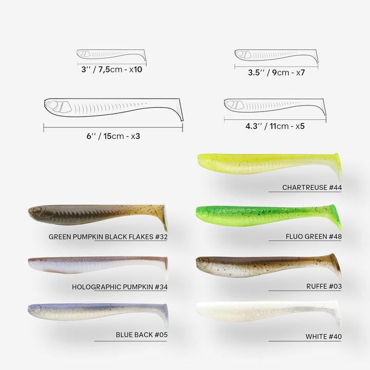 Image du produit Caperlan Leurre souple pêche YUBARI FAT SHAD avec attractant Chartreuse (11 cm)
