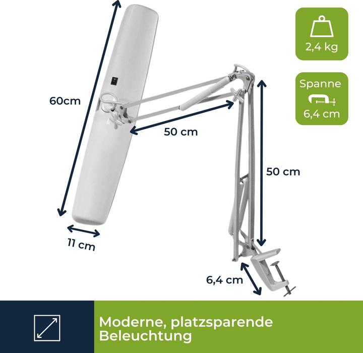 Produktbild Velleman SCHREIBTISCHLAMPE - 3 x 14 W - WEI?