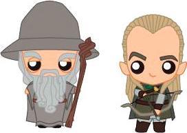 SD Toys Le Seigneur des Anneaux figurines caoutchouc Pokis Gandalf & Legolas 6 cm