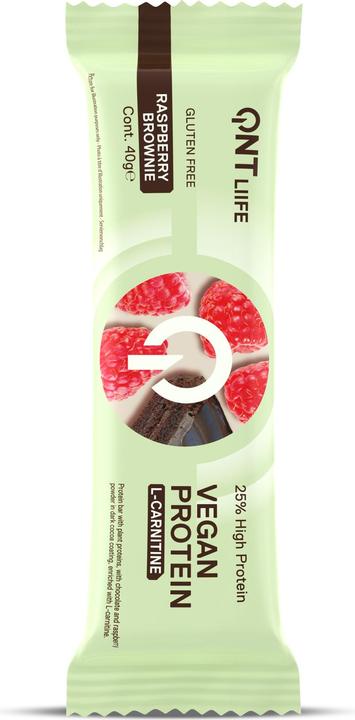 QNT Vegan Protein Bar + L-Carnitine (Brownie à la framboise, 28 pcs, 1120 g)